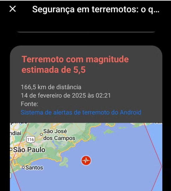 Alerta Falso de Terremoto no Brasil