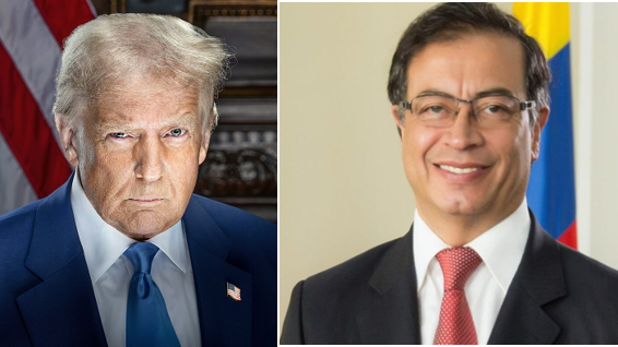 Donald Trump (esq.) e Gustavo Petro